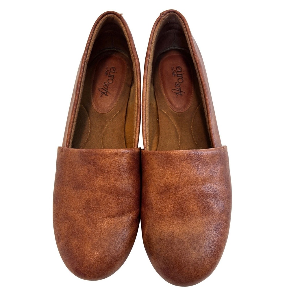 EuroSoft‎ by Sofft Silvan Womens Loafers Tan Brown Slip On Flats Sz 9.5 Preppy